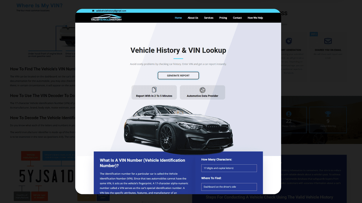 Valid Vehicle History