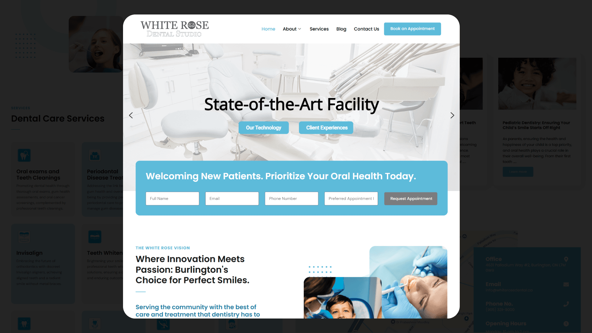 White Rose Dental Studio website screenshot